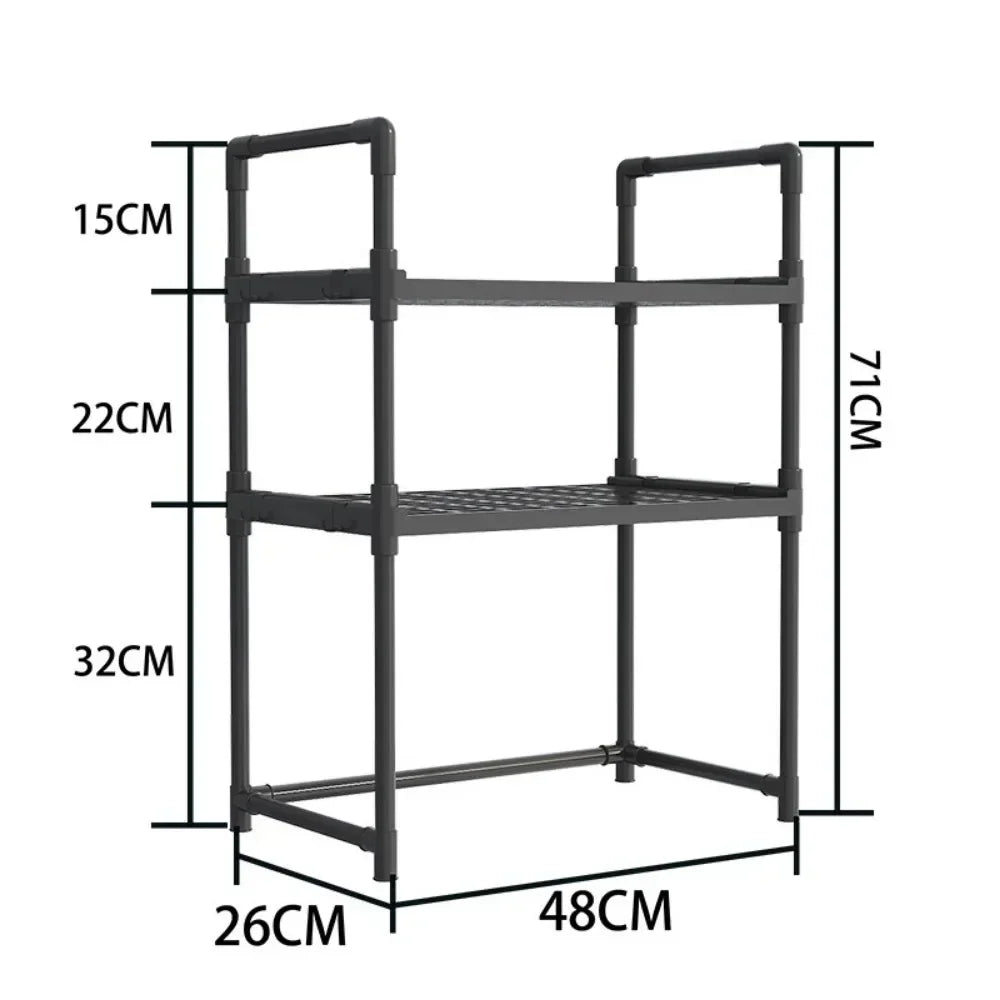 Kitchen Elevated Design Seasoning Rack Microwave Storage RackBilayer Oven Modern Minimalism Kitchen Accessories Organizer