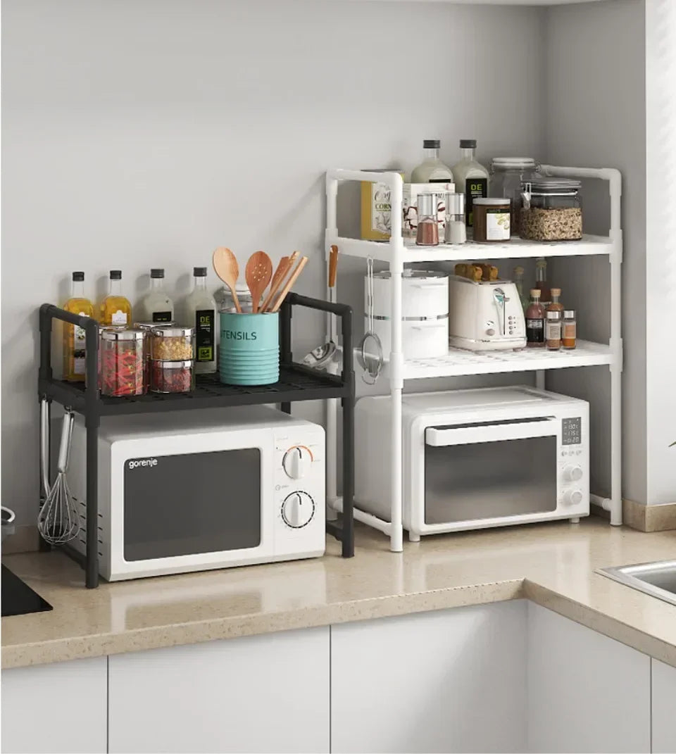 Kitchen Elevated Design Seasoning Rack Microwave Storage RackBilayer Oven Modern Minimalism Kitchen Accessories Organizer