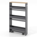 Rolling Kitchen Slim Storage Cart Mobile Shelving Organizer with Handle